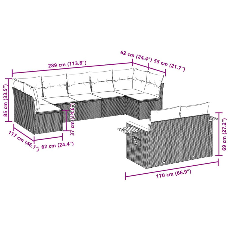 Ensemble de canapé Vidaxl beige