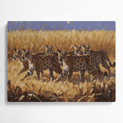 «Big Cats Serval», art mural en métal brun