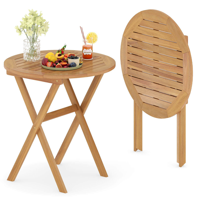  2 tables d'appoint pour l'extérieur avec plateau à lattes et table basse en X, 2