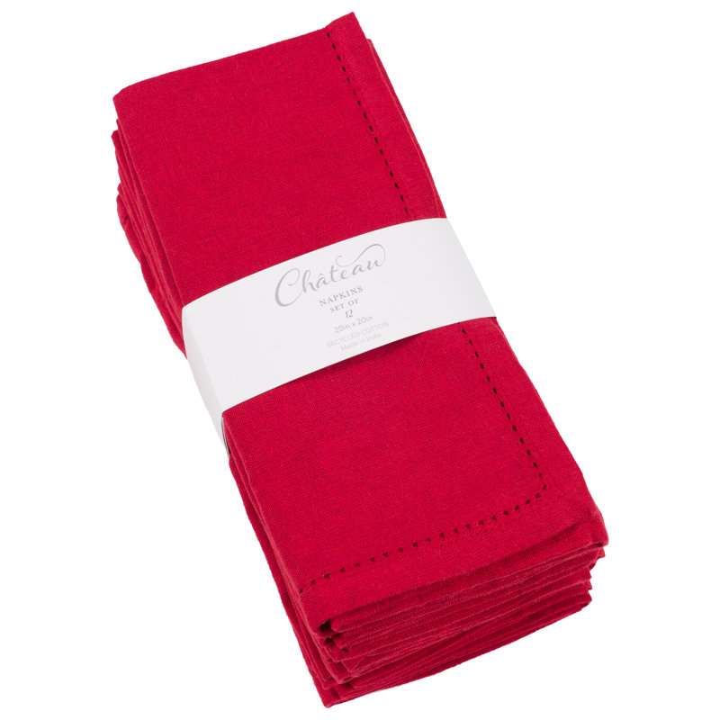 Lineberger Cotton Blend Square Napkin, Red