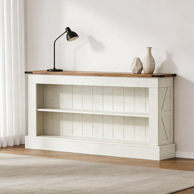 Vintage Sofa Table,Spacious Console Table,Dual-Layer Entryway Organizer,TV Stand