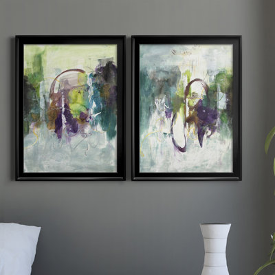 Déplacement sur I - ensemble de 2 peintures sur toile encadrées