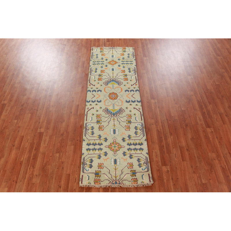Tapis vert clair Oushak 3 x 8 po