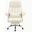 Fauteuil de direction ergonomique en similicuir avec repose-pieds et accoudoirs à double épaisseur-1942313135