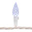 Lumières de Noël à facettes patriotiques à DEL C6 - rouge, blanc et bleu - fil blanc de 16,5 pi - 50 carats