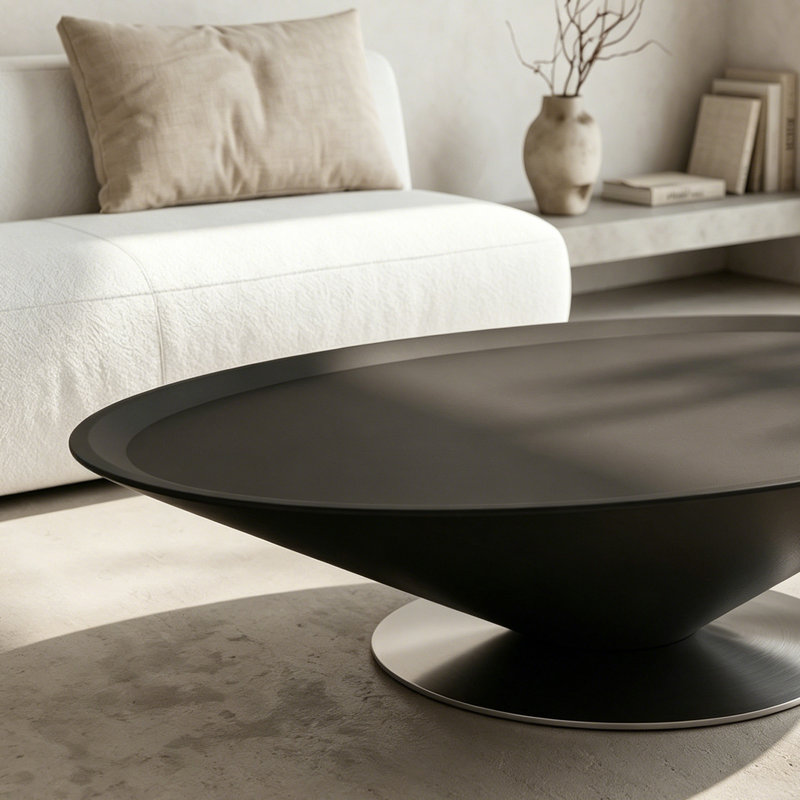 Table basse élégante en bois, 13.77" H x 47.24" W x 23.62" D