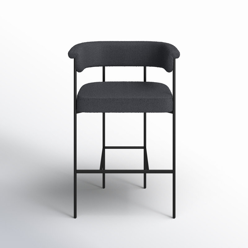Carrie Upholstered Stool, Counter Stool (26.5" Seat Height), Orly Natural Polyester, Solid