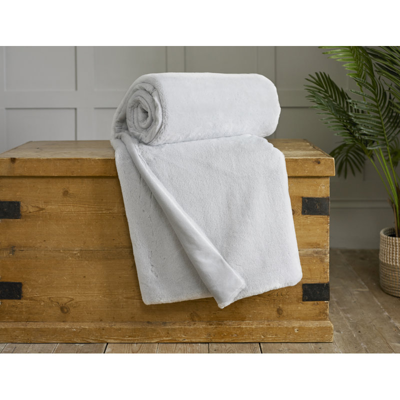 Quilted Throw Blanket, Silver