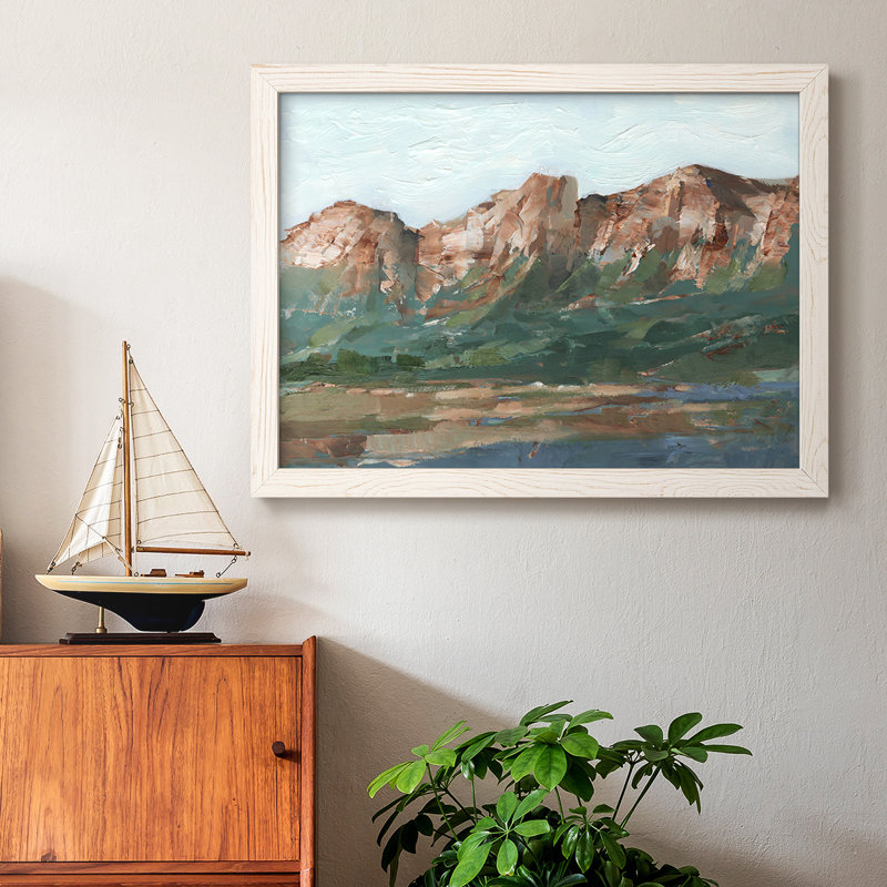 «Heading West I», toile tendue avec châssis rustique, Cadre blanc, H 22 po x l 32 po x P 1,5 po
