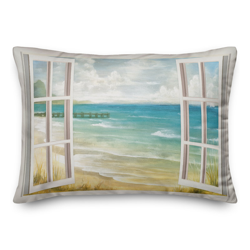 Outdoor Reversible Throw Pillow, Light
