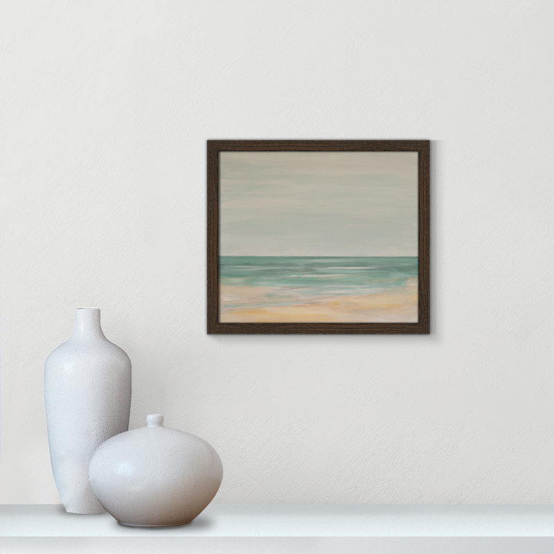 Horizon - impression de version paysage par S.H. Khân, Grain de bois noyer, L 15 po x H 13 po, Impression encadrée