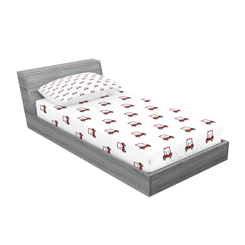 Ensemble de draps et taies décoratives Ambesonne Golf, gris anthracite, Twin Sheet Set with 2 Pillowcases
