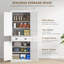 Armoire de cuisine 72,5 ", armoire de rangement autoportante traditionnelle avec 4 portes, tiroir et 3 tablettes réglables pour salle à manger, grain de bois blanc
