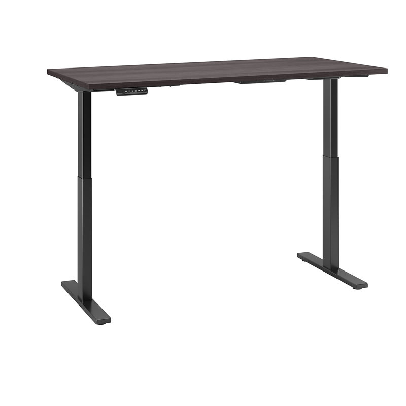 Adjustable Metal Base Standing Desk, Storm Gray/Black, 47.68" H x 47.59" W x 29.37" D