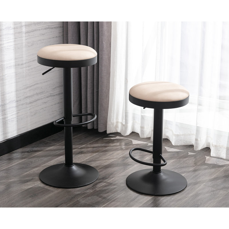 Reld Swivel Adjustable Height Stool, Beige