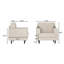 Fauteuil d'appoint avec accoudoirs de 38 po de largeur, fauteuil de lecture rembourré en lin pour le salon et le bureau-434068911