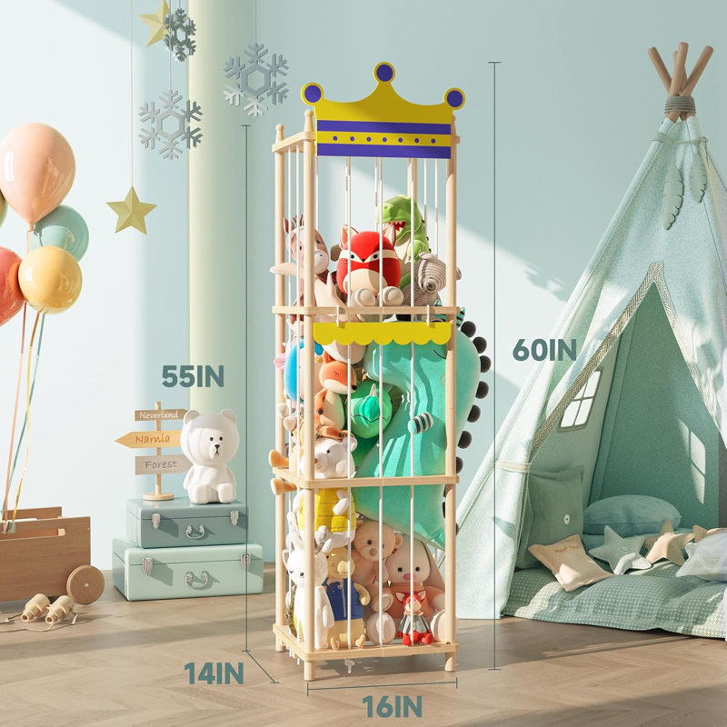 EIH Solid Wood Toy Organizer