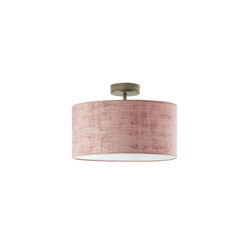 Vannatter Fabric Semi Flush Mount, Gold, Powder Pink