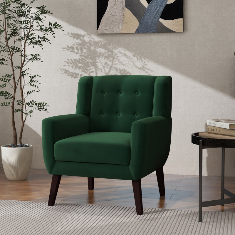 Jaqueze 73.4 Cm Wide Tufted Armchair, Retro Green Velvet