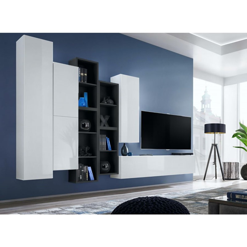 Hinesburg Unfinished Floating Entertainment Centre for TVs up to 60", White/Black