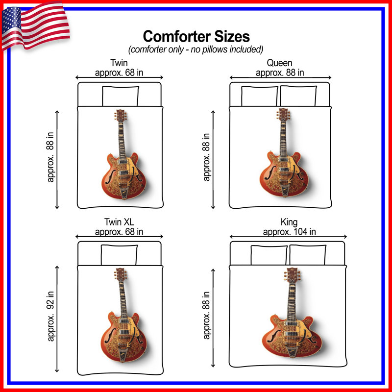 Édredon pour guitare électrique Ornate, Twin Extra Long