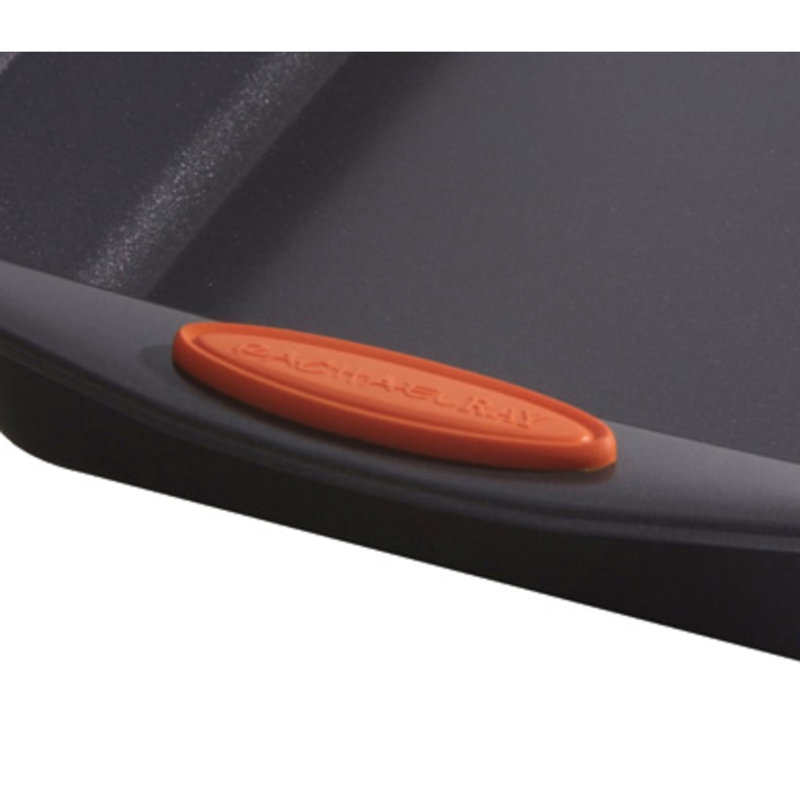 Gray Nonstick Aluminum and Carbon Steel Baking Sheet with Orange Grips
