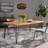 Industrial Wood And Metal Rectangular Dining Table