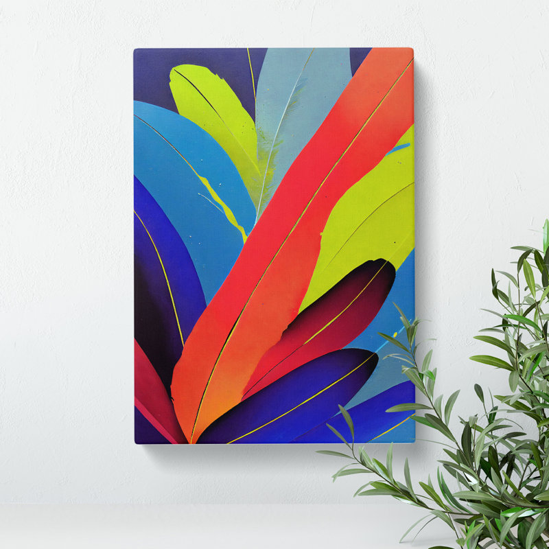 Vibrant Feathers No.6 - Wrapped Canvas, 50cm H x 35cm W x 3cm D