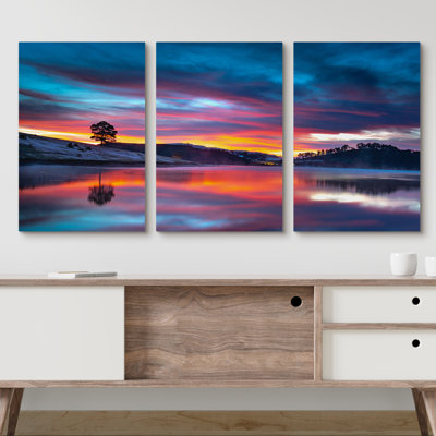 «Nature Landscape Turquoise Lake», reproduction sur toile tendue
