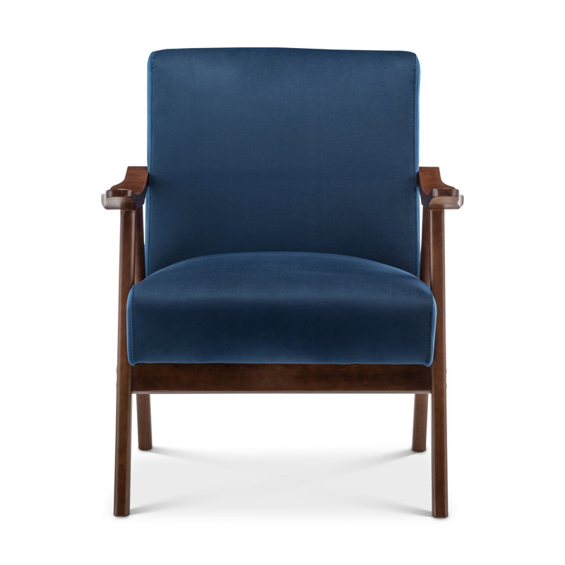 Gabar 75Cm Wide Armchair, Blue Velvet 