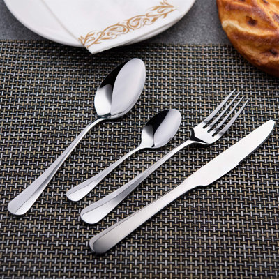 Sets 24 Piece Stainless Steel Cutlery Set Flatware Silverware Knife And Fork Sets With Spoon For Kitchen Service For 6 Christmas Mirror Polish & Dishwasher Safe