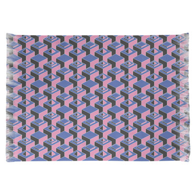 Tapis bleu/rose skyscrapers