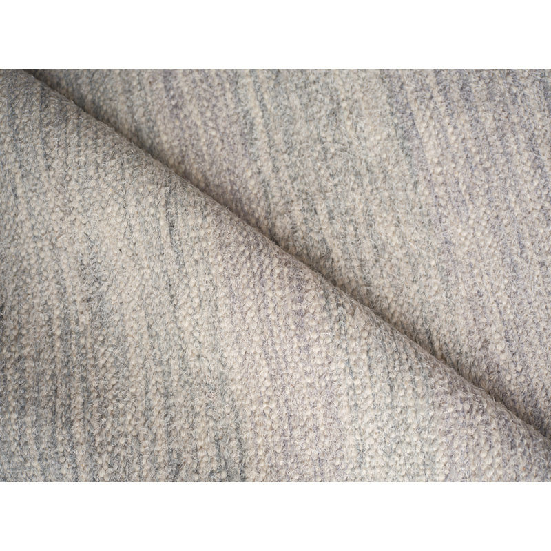 Tranquility flatweave Wool/Mohair Beige Area Rug, Rectangle 9' x 12', Gray
