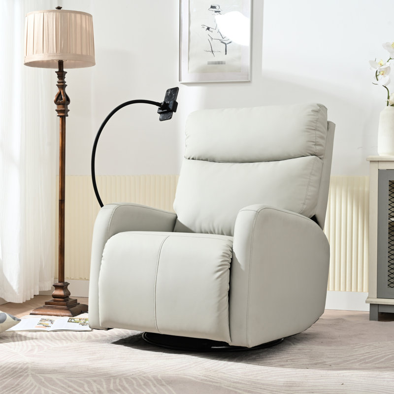 Fauteuil à bascule pivotant 360 ° - gris pour chambre à coucher