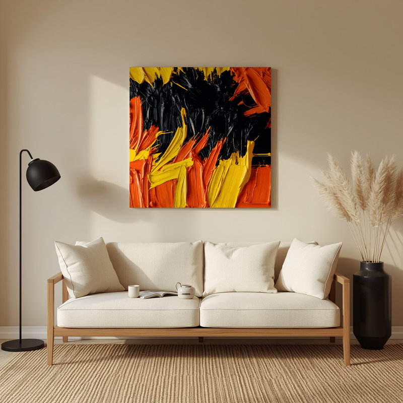 «Neo Expressionism 29», art mural en métal noir, H 192 po x l 192 po x P 0,05 po