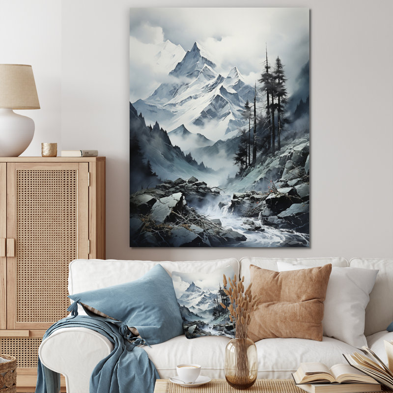 Batichon Canada, majestueux pics sur toile, Toile tendue, H 32 po x l 24 po x P 1 po