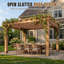 Pergola d'extérieur en cèdre de qualité supérieure de 3,65 m x 3 m avec toit en treillis, pour patio, cour et jardin.