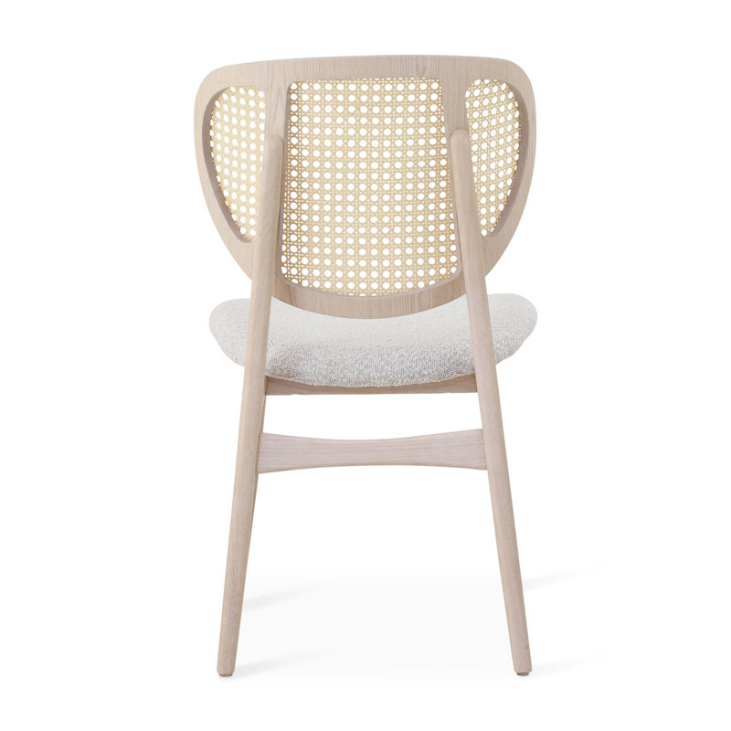Modern Brazilian Upholstered Dining Chair, Crafted Glaze Performance Boucle/Nevoa