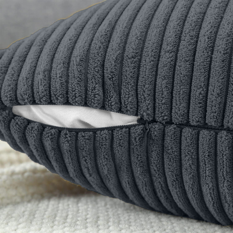 Striped Square Cushion, Grey