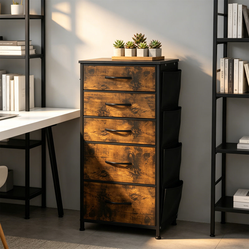 Metal Rectangle Accent Cabinet, Brown