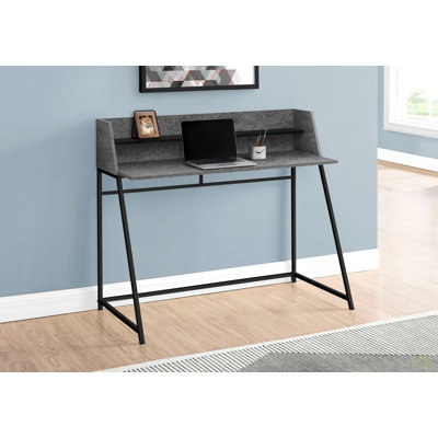 Computer Desk, Home Office, Laptop, Storage Shelves, 48"L, Work, Stone Look Laminate, Metal, Contemporary, Modern
