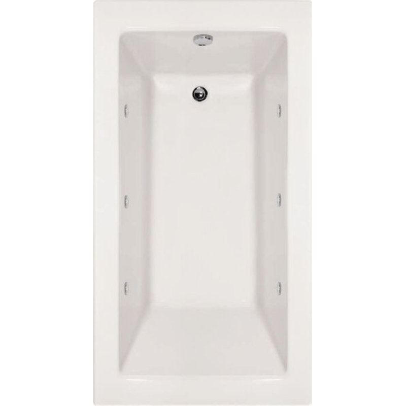 Sydney 72'' x 32'' Whirlpool Acrylic Bathtub, Biscuit, Right, White