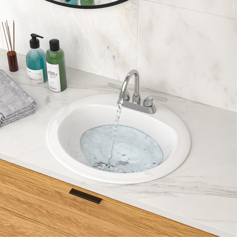 Lavabo pour salle de bain 20,3 pouces en porcelaine blanche vasque de comptoir vitrifiée en céramique vitrifiée 20,3 x 18 pouces avec vasque de style vasque 3