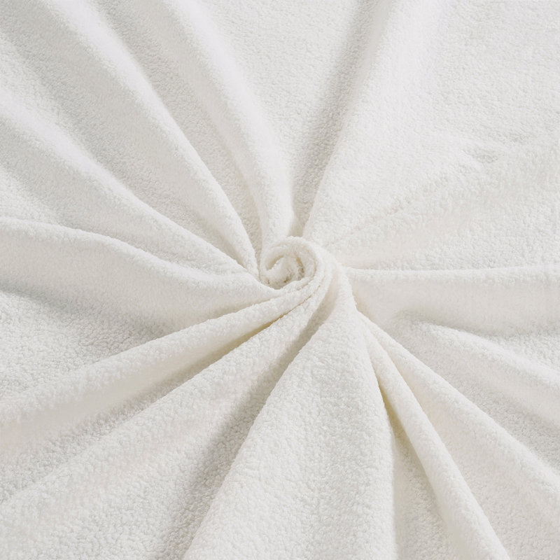 Lambswool Petal Headboard Bed Frame Cream Style Bedroom Soft Bed, Full