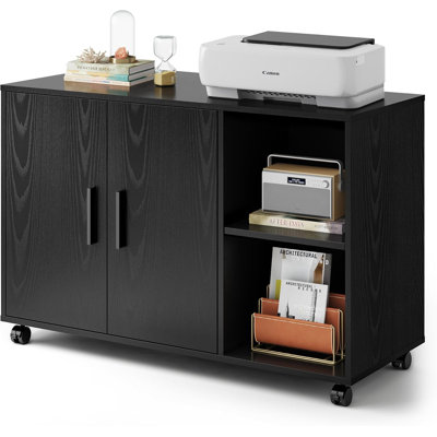 Office Storage Cabinet with Doors and Shelves, for Office Supplies and File Storage