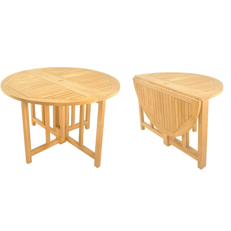 2 Seats 3 Pcs Grade-A Teak Wood Dining Set: 48" Round Butterfly Table And 2 Atnas  Arm Chairs #11AT0902, 2
