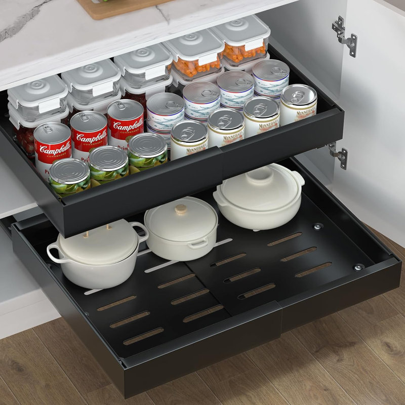 2-pack Expandable Pull-out Cabinet Drawers 16.5" Deep