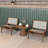 Modern Mid Century Accent Chair, Rattan Lounge Chair For Living Room, Boho Side Corner Comfy Wood Chair For Bedroom And Balcony, Walnut