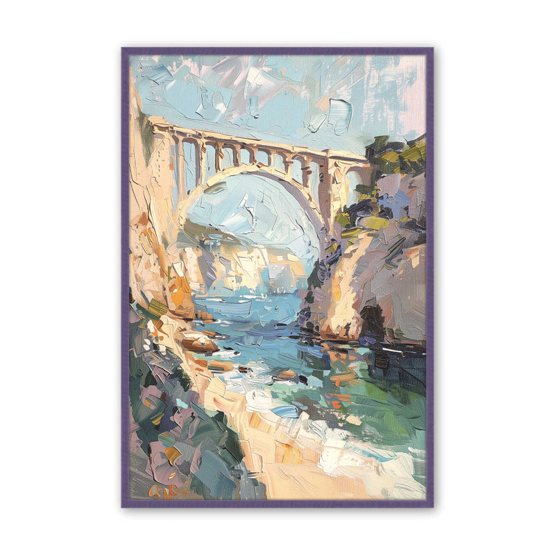 «Bridging Hues», impression encadrée sur papier par Azure Artisanal Studio, Iris mauve, H 25 po x l 19 po x P 1,375 po