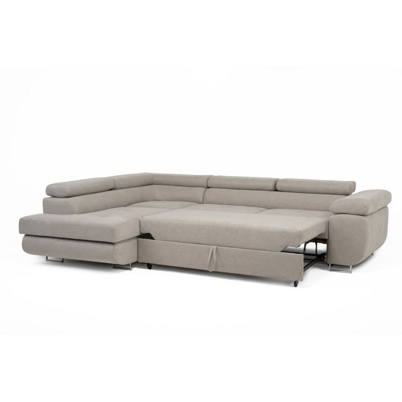 Flavius Corner Sofa Bed, Cream, Left Hand Facing